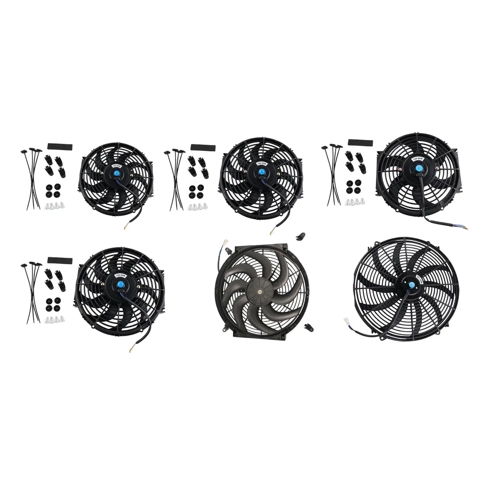 Performance Fan Repairing Direct Replacement Spare Parts Upgrade Cars Air Conditioning with Mounting Kits Electric Engine Fan