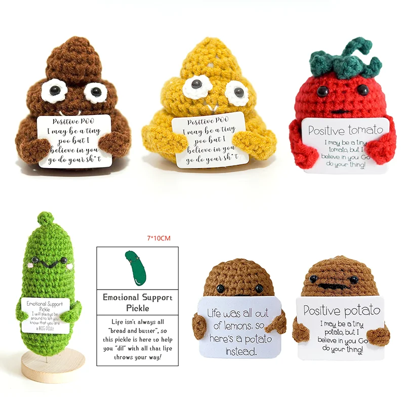 Mini Funny Positive Potato Knitted Potato Toy Positive Card - Temu