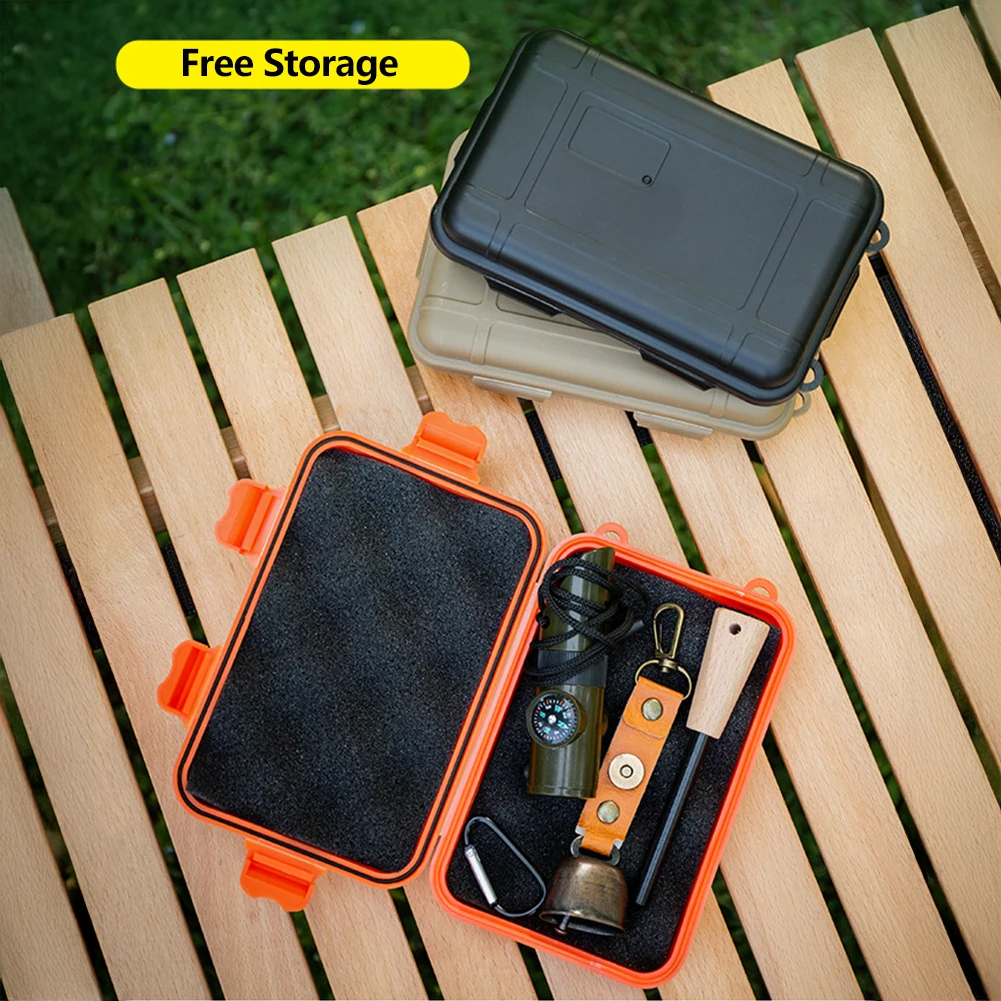 Outdoor Plastic Waterproof Sealed Survival Box Container Camping Outdoor Travel Storage Box EDC Tools Storage Container Case