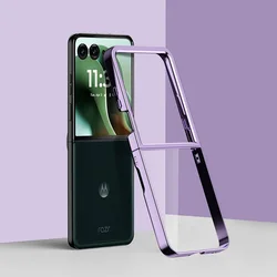 Ultra Thin Electroplated Transparent Shockproof Phone Case - Hard PC Cover for MOTO Razr 70 Ultra (PURPLE)