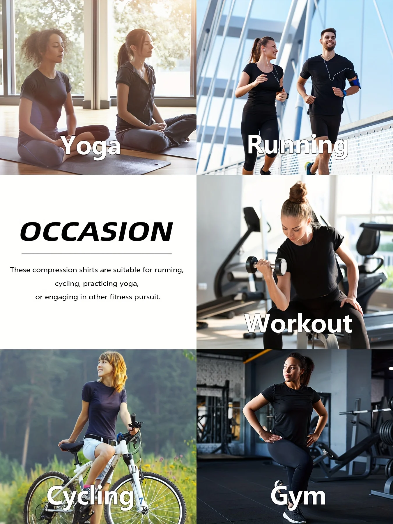 HOPLYNN 1 PC تي شيرت نسائي ضاغط بأكمام قصيرة، رياض...