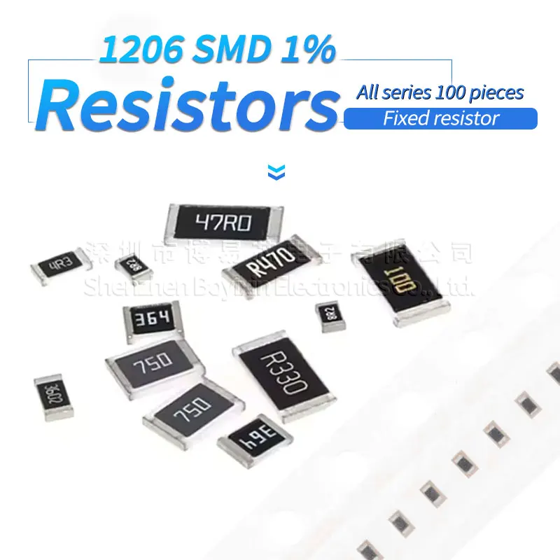 100pcs 1206 1% high precision chip resistors 1R 2R 3R 4R 5.6R 10R 20R 30R 40R 56R 68R 82R 0.1R 100R 220R 470R 1K 10K 20K 33K 82K 100pcs smd 0402 1% high precision resistor 1r 2r 3r 4r 5 6r 10r 20r 30r 40r 56r 68r 82r 0 1r 100r 220r 470r 1k 10k 20k 33k 82k