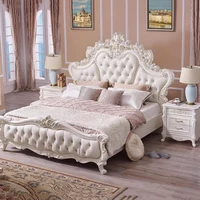 Lit de princesse moderne de style européen, tête de lit fantaisie, cadre simple, lit de luxe, meubles de chambre à coucher, Letto Matrimoniale 4