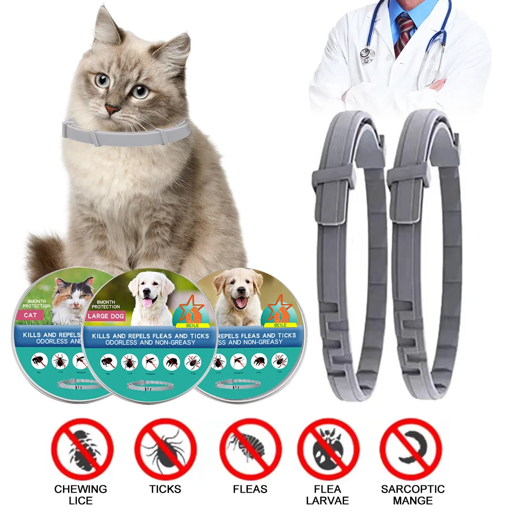 Pet collar Pet flea collar 1Pc Pet Flea And Tick Collar For Dogs Cats Adjustable Prevention Pest Anti-mosquito Insect Repellent Puppy Supplies