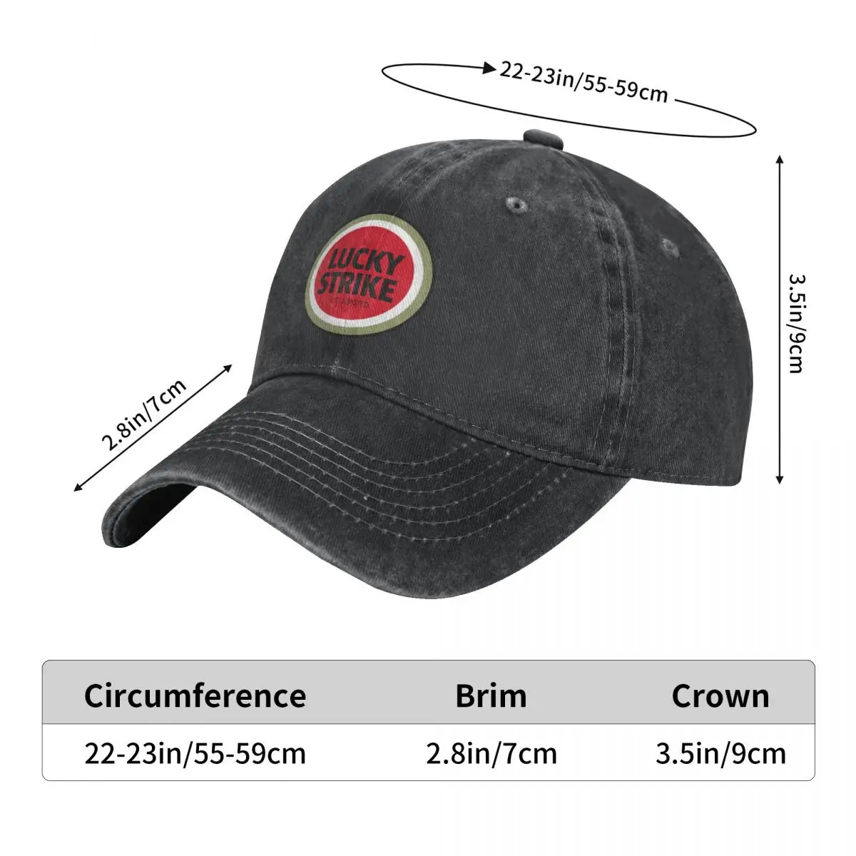 Casquette Visière Lucky Strike – Polyester Blanc, Réglable, Homme – Occasion