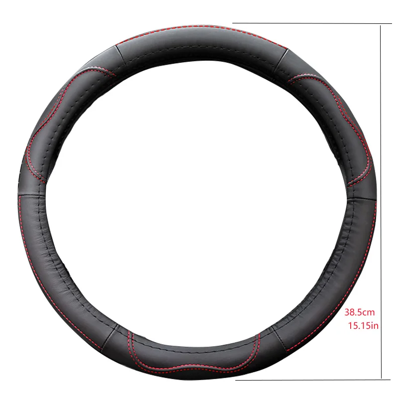 Leather Steering Wheel Cover for All Seasons - Anti-Slip Universal Car Steering Wheel Cover Leather Car Steering Wheel Protector