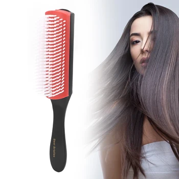 1pc 9-Row Detangling Hair Brush Denman Detangler Hairbrush Scalp Massager Straight Curly Wet Hair Comb 1