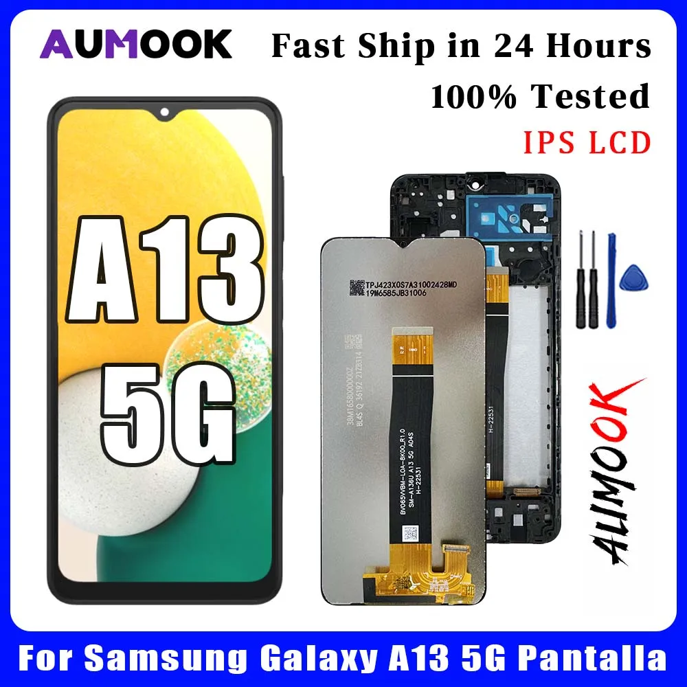 شاشة IPS لهاتف سامسونج جالاكسي A13 5G، شاشة LCD تع...