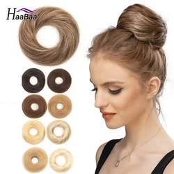 Messy Bun Hair Piece Human Hair Chigon Bun Straight Hair Piece for Women Real Hair Scrunchies Updo Hair Pieces Bun Extension 30g