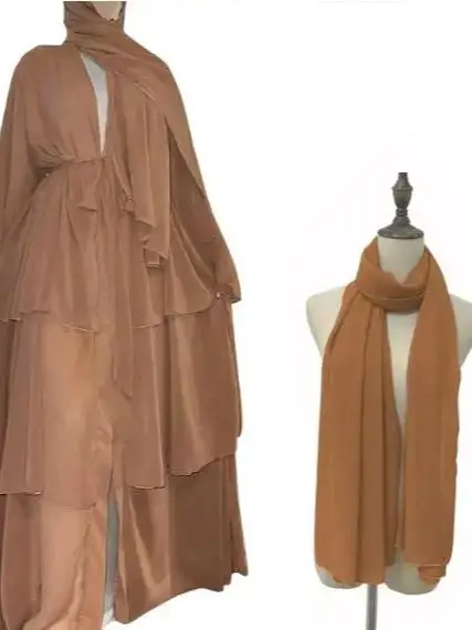 108935-806e98.jpg Robe longue en mousseline de soie pour femmes musulmanes, Abaya ouverte, Dubaï, Turquie, Islam, Arabe, Robe musulmane, Caftan marocain