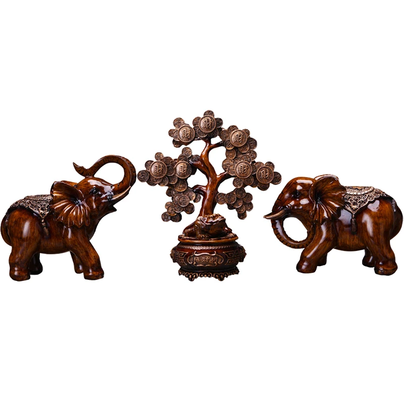 American Lucky Elephant Ornament Living Room TV Cabinet Ornament Opening Gift Elephant Model Room Soft Decoration