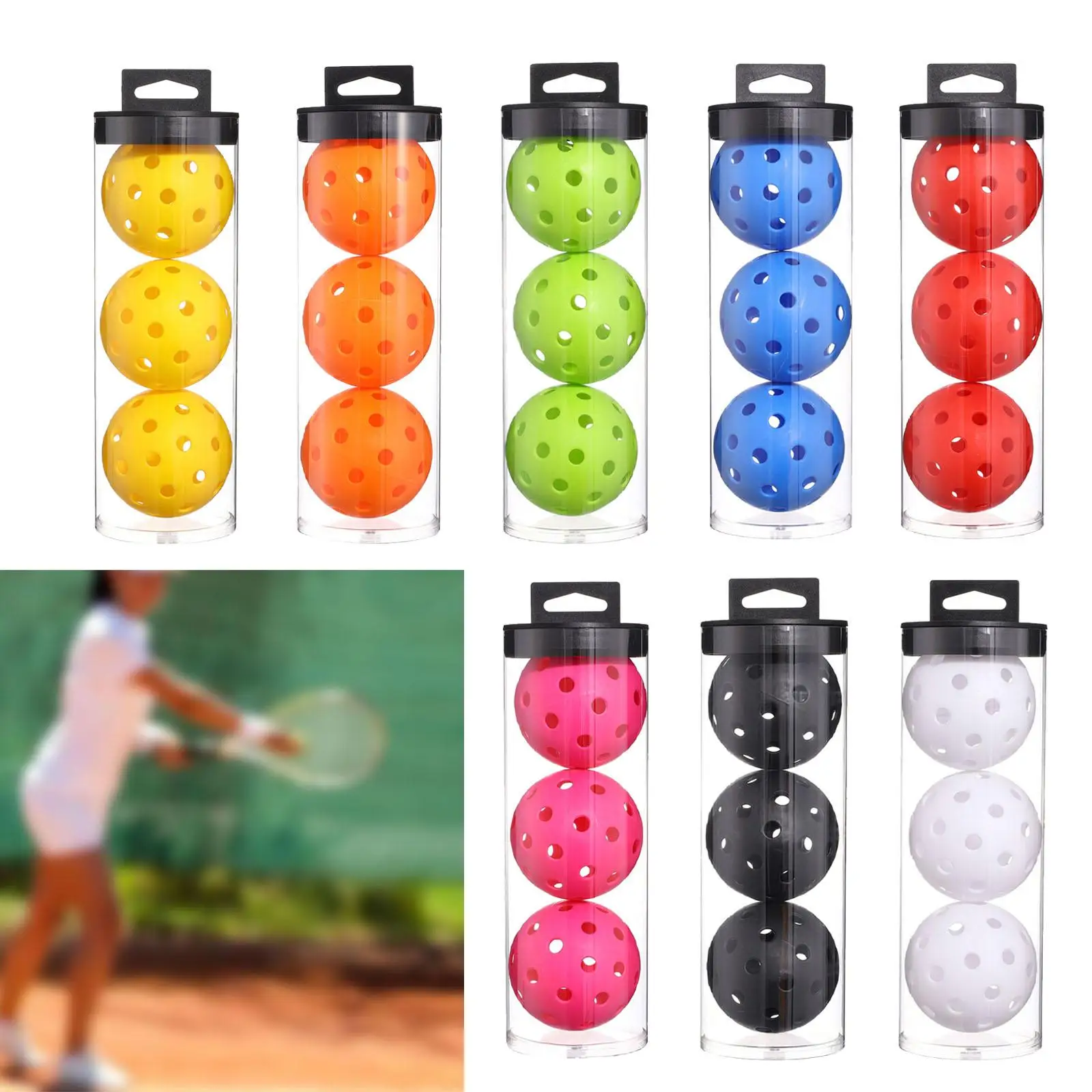 3 Pieces Pickleball Ball Pickleball Accessories Portable Standard Practice Toy