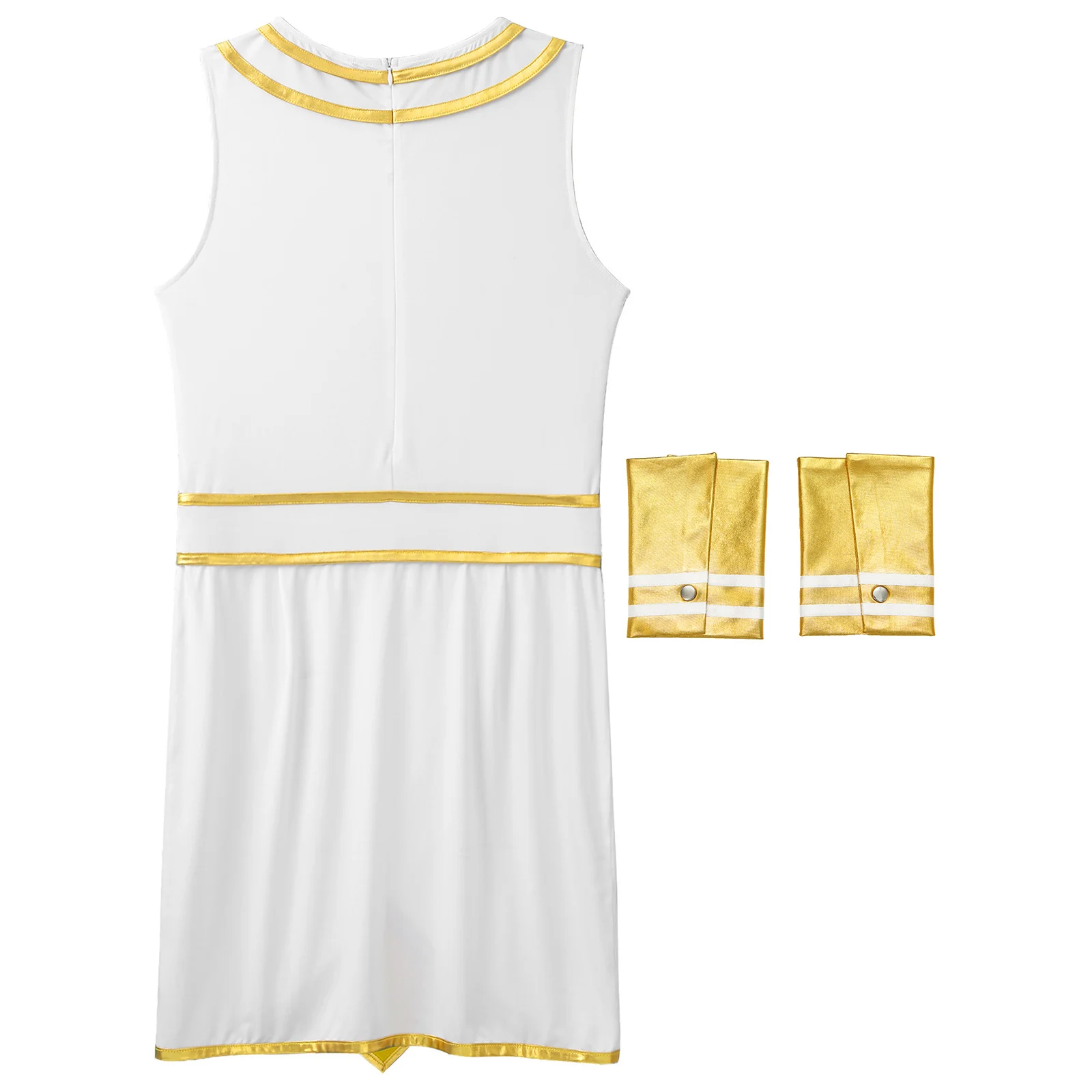 Mens Halloween Egyptian Costume Adult Ancient Egypt King Prince Fancy Dress Up Robe Dress with Cuffs Outfit for Carnival Party - Image 5