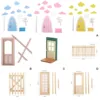 1/12 Door Mouse Perez For Wall Scale Miniature Interior Wooden Door DIY Dollhouse Furniture Doll House Accessories 2