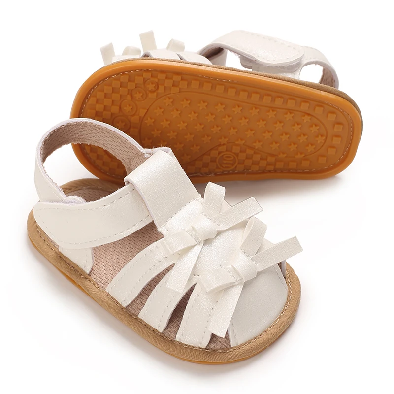 New Fashion Casual Spring/Summer 0-1 Year Old Baby Walking Shoes Female Baby Bow Evening Dress Walking Shoes