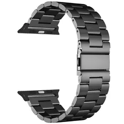 Premium Stainless Steel Watch Band Strap - Sleek and Durable Design for 42mm 44mm 45mm 49mm (2 Black)
