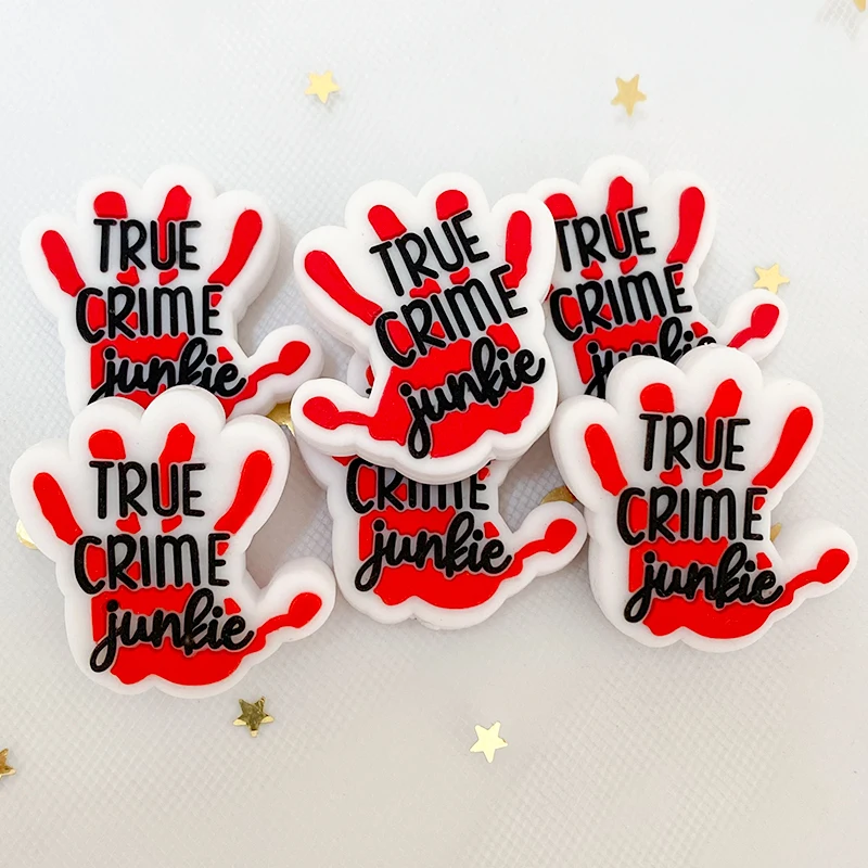 주얼리 제작용 빨간 손 유령 실리콘 비즈, 팔찌 DIY 젖꼭지 체인 액세서리,  장난감, 10 개