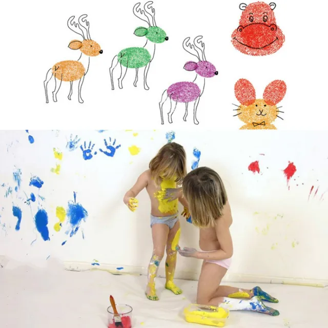 24 Colors Inkpad Cartoon Stamp Craft Oil Based DIY Ink Pads for Rubber Stamps Scrapbook Decor Fingerprint Kids Toy 2