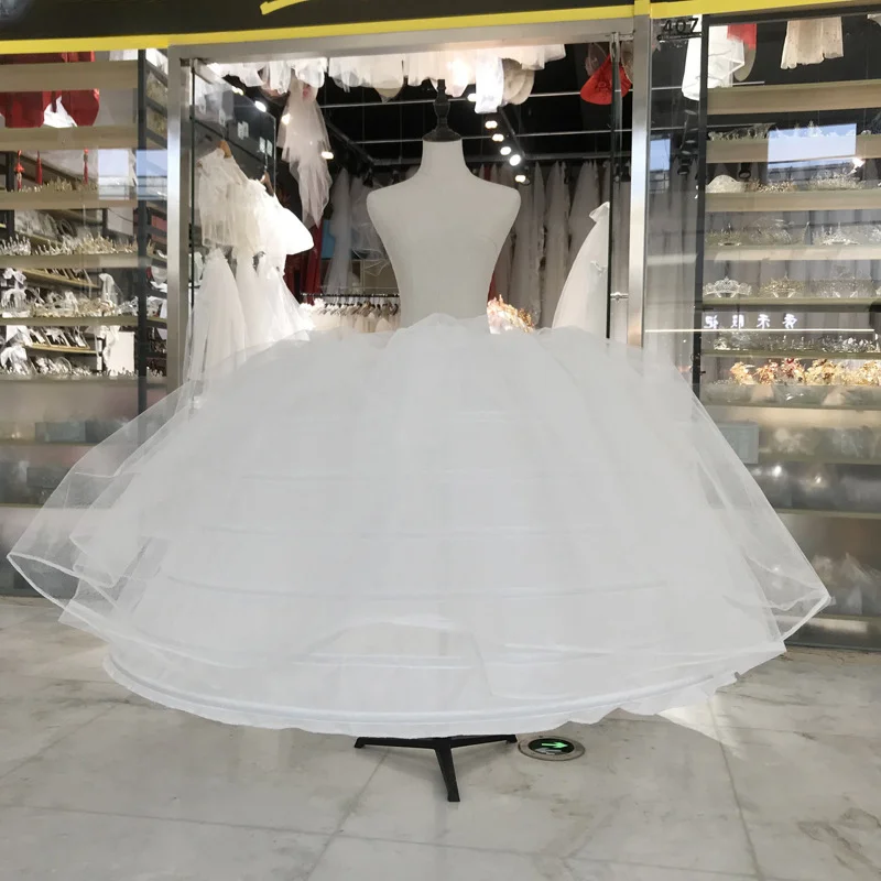 

White Tulle 7 Hoops 3 Layers Petticoats for Wedding Dress Plus Size Fluffy Ball Gown Underskirt Crinoline Pettycoat Hoop Skirt