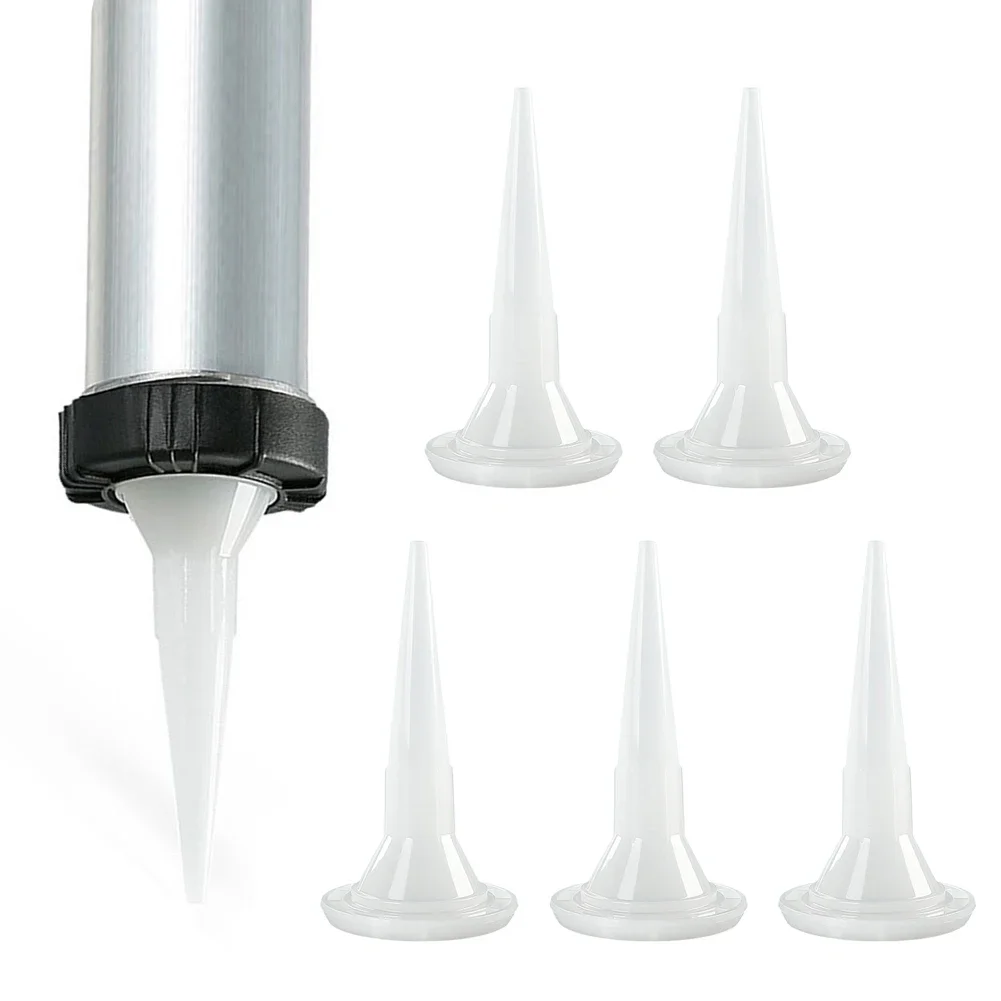 5pcs Universal Caulking Nozzle Structural Glue Nozzle Plastic Caulking Tip Mouth Home Improvement Construction Tools caulking gun nozzles caulking nozzle