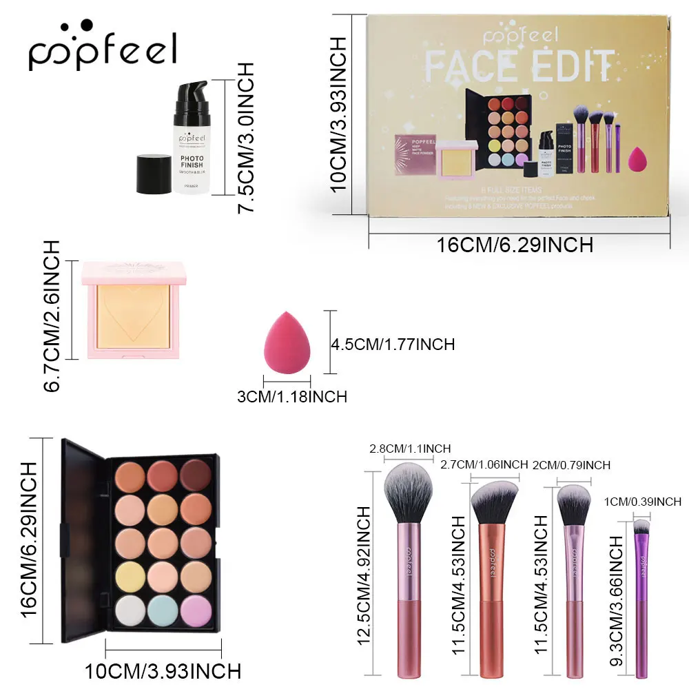 Makeup Kit Face Makeup Mini Foundation Primer Powder Brush