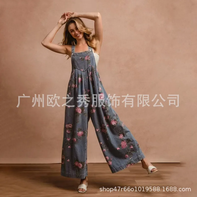 Floral Print Sleeveless Jumpsuit Image 8