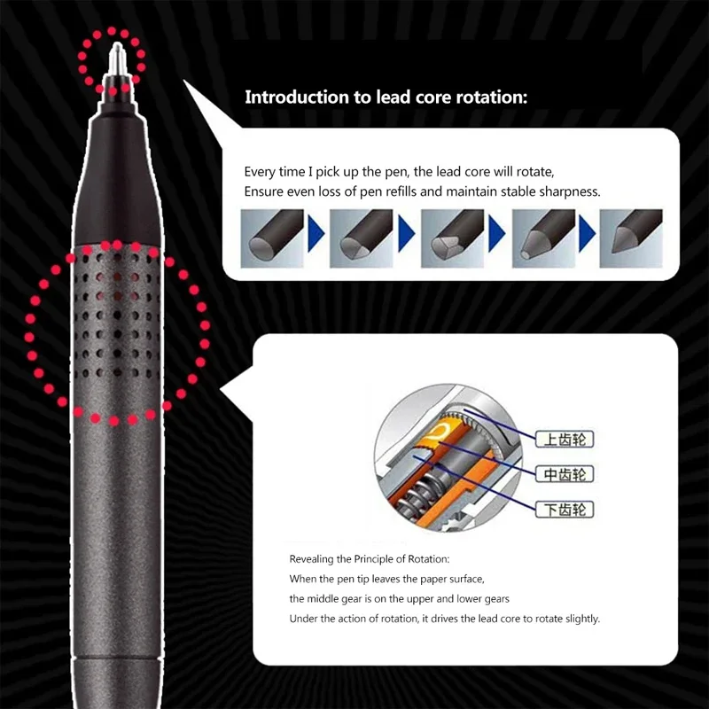 Uni Propelling Pencil, Kurutoga Advance Upgrade Core Break Resistance, Automatic Pen Smudge-Proof Lead, Nice Japanese Stationery 2