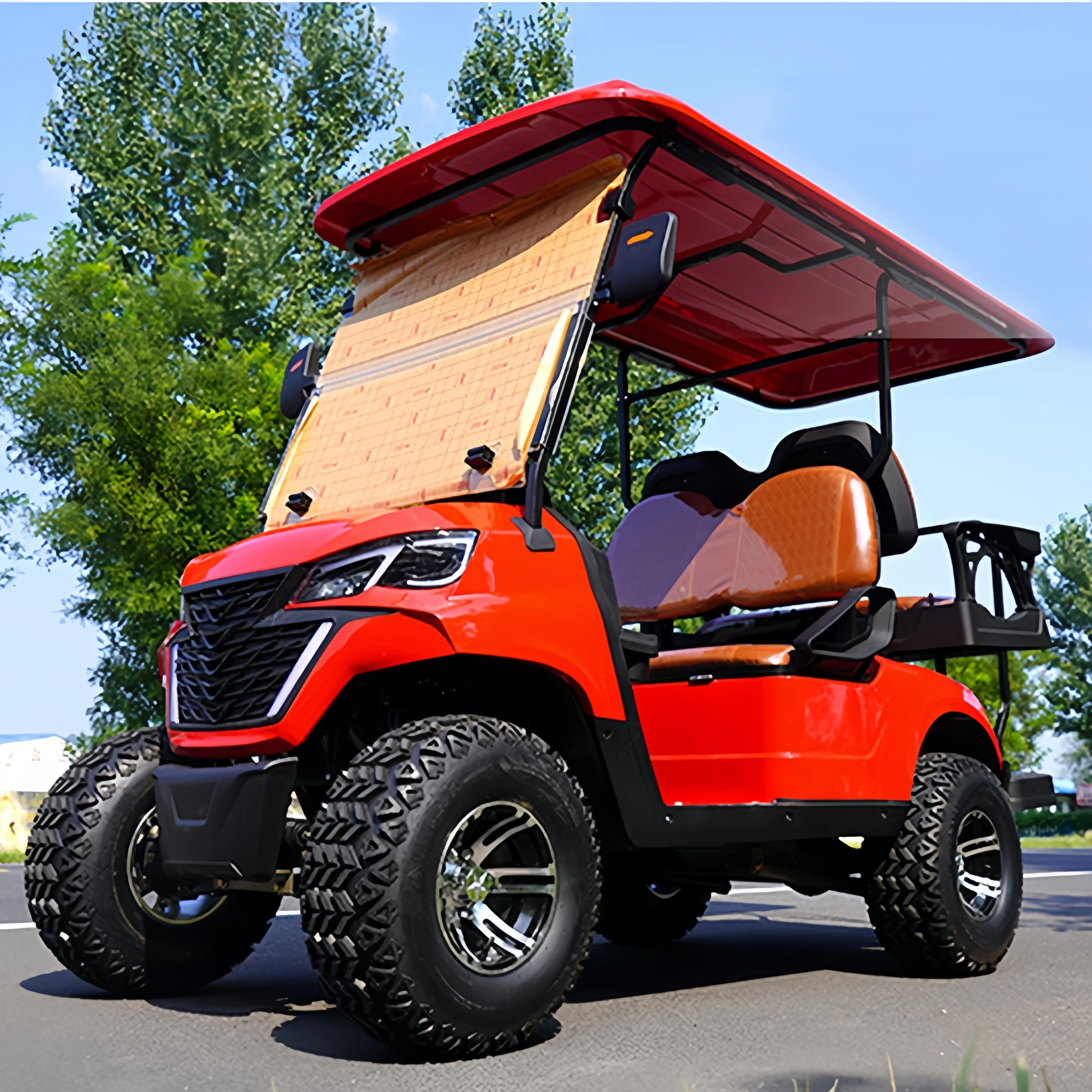 Cheap Luxury 4+2 Seater Low Speed Vehicle 4 Wheel Drive Push Electric Golf Cart For Sale