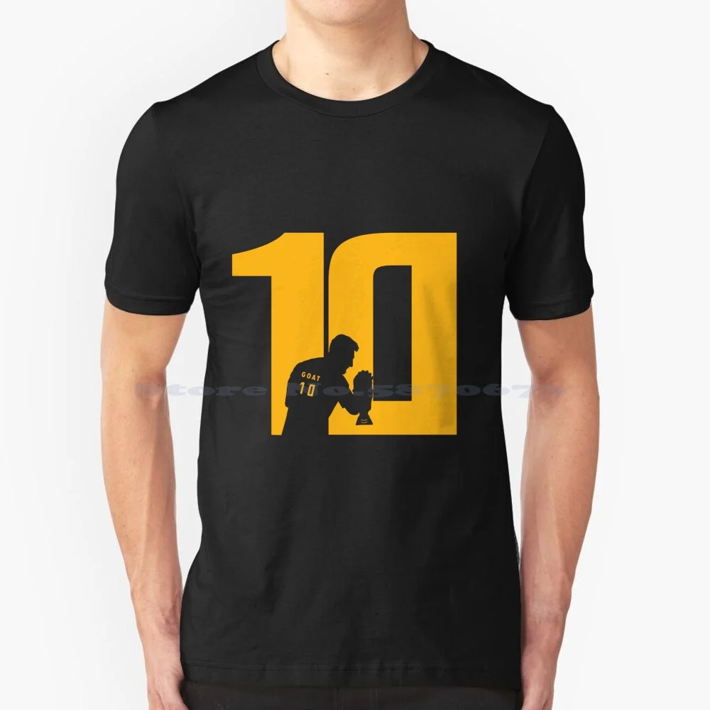 The Goat T Shirt 100% Cotone Tee Leo Ronaldo Bianco Illustrazione Sport Stabilizzatore Art Goat 2022 Qatar Argentina Que Miras Bobo