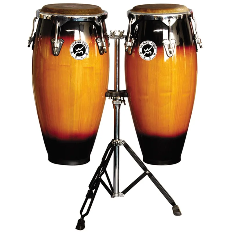 Vendita Calda 10 Pollici 11 Pollici Colore Del Sole Fusti Conga Stretch Elettrico One Tow Two Rack Fashion Wooden Conga Drums Buffalo Drum Skins
