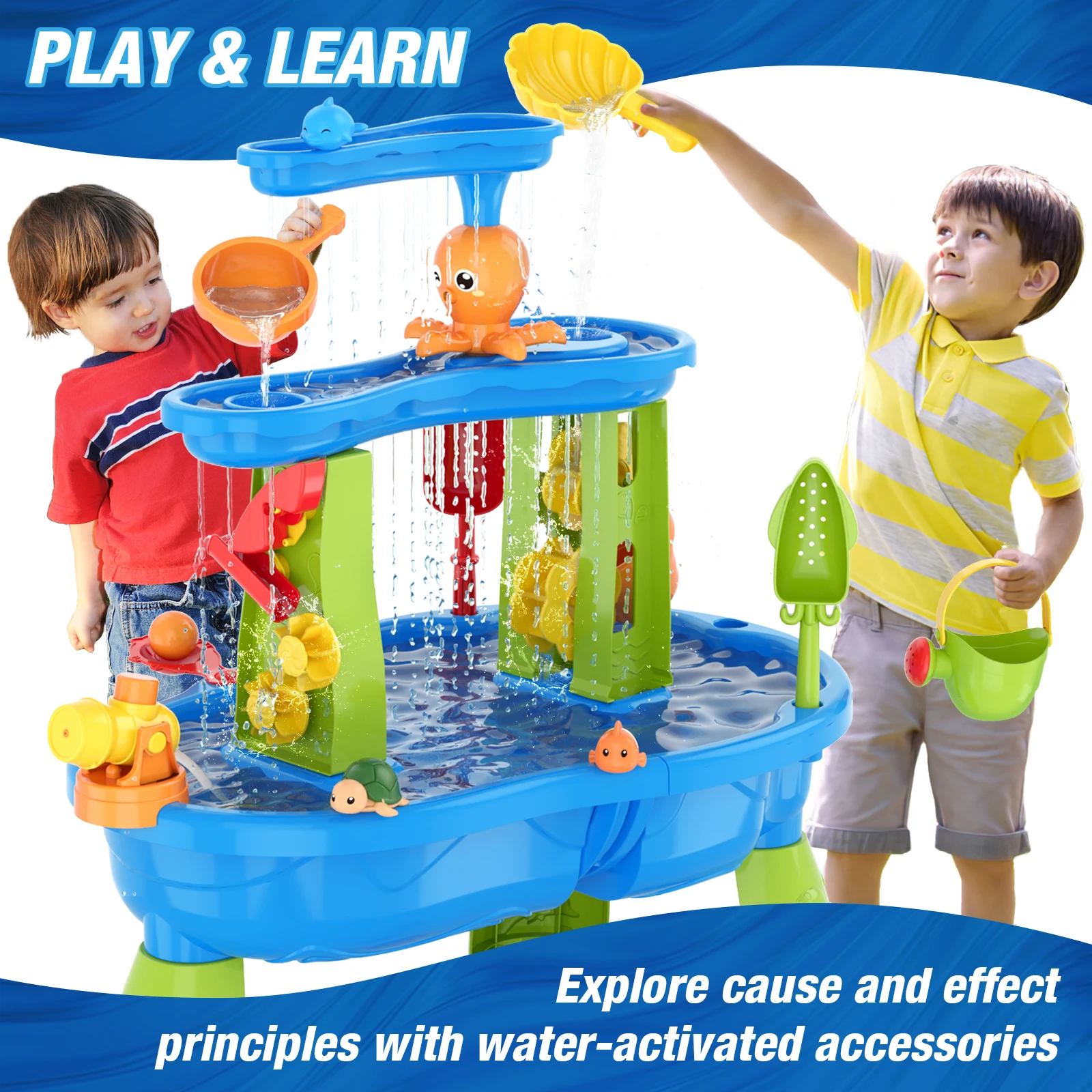 Kids Sand Water Table Children's Beach Toys Outdoor Garden Bunker Set Summer Beach Children DIY Parent-child Interactive Toy 2