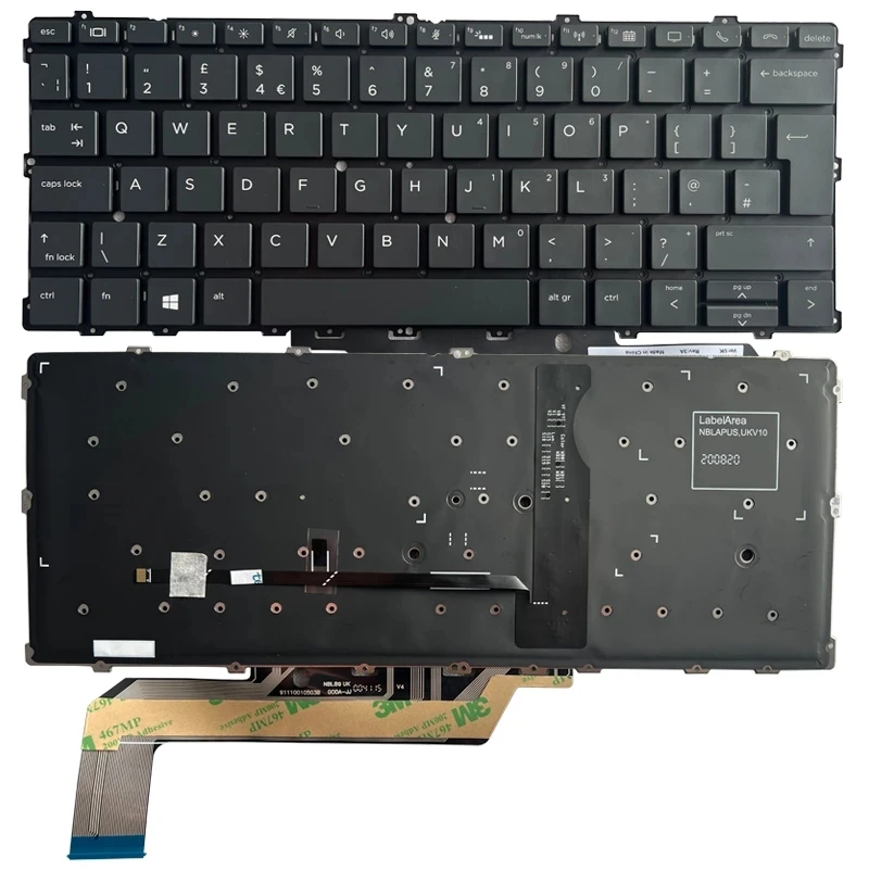 Nuova Tastiera Per Laptop Retroilluminata Nel Regno Unito Per Hp Elitebook X360 1030 G2 1030 G3 Series Uk Layout