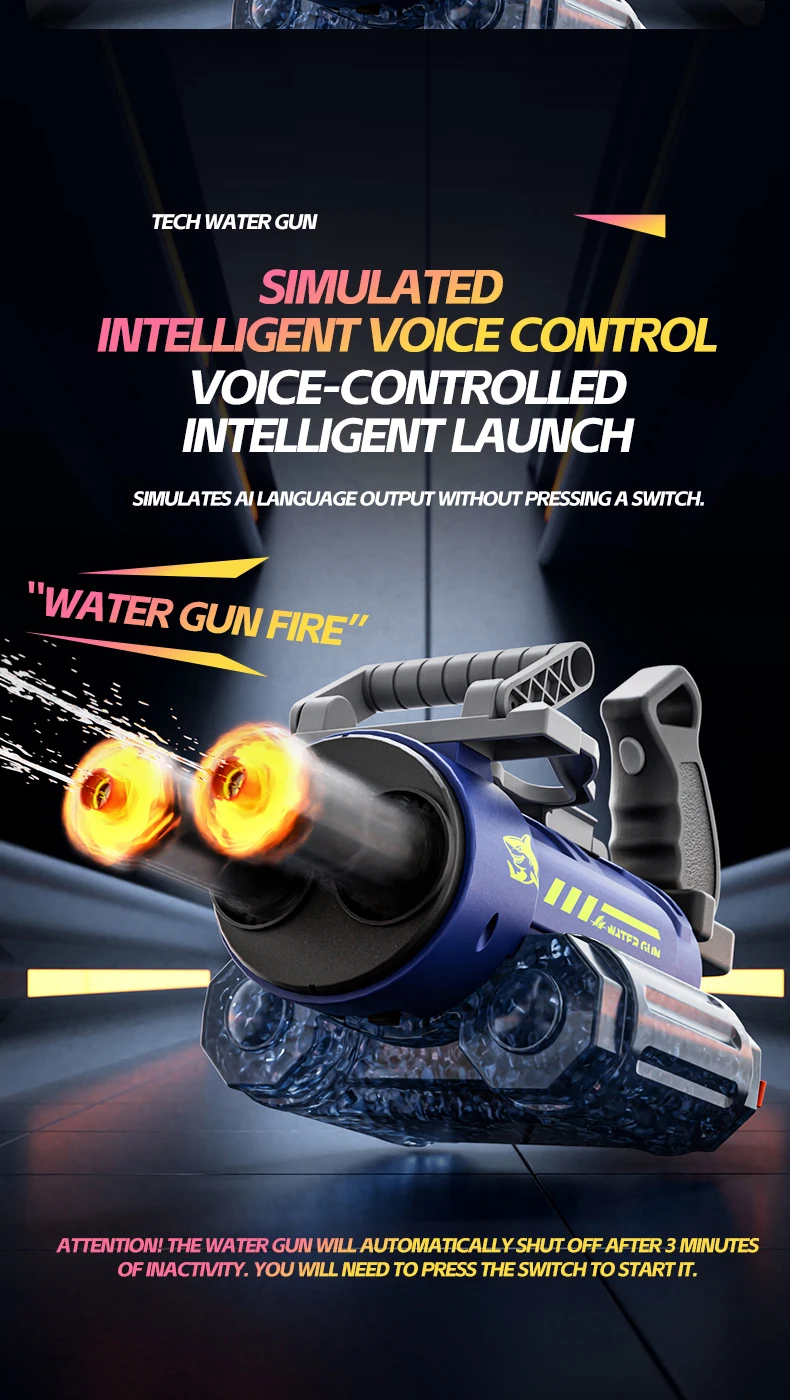 Electric Rotating Water Gun With Light Spray For Beach And Pool_voghion.com