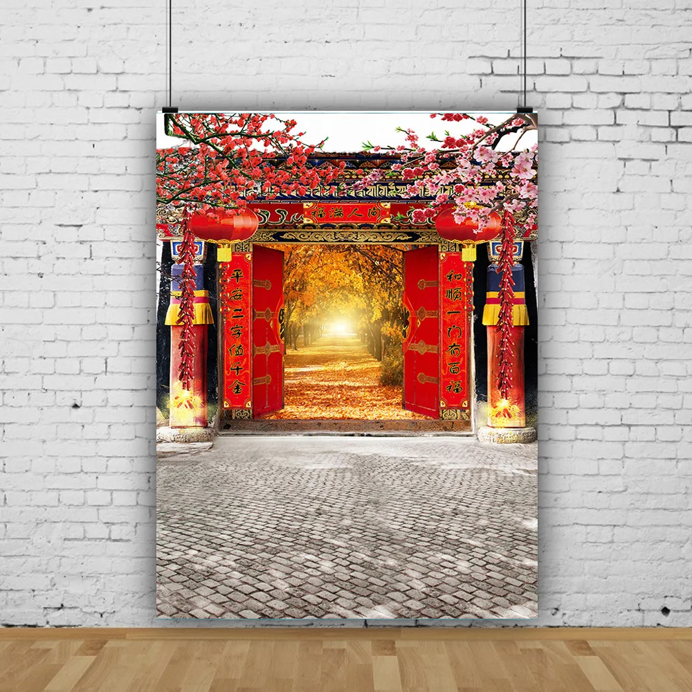 

Chinese Style Joyous Opening Door Natural Scenery Spring Scenery Wedding Speciality Photography Background Props LGH-02