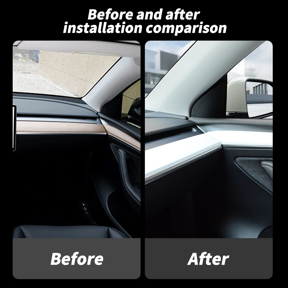 For Tesla Model 3 Y 2021-2023 Matte White Dashboard Door Side Panel Overlay  Trim