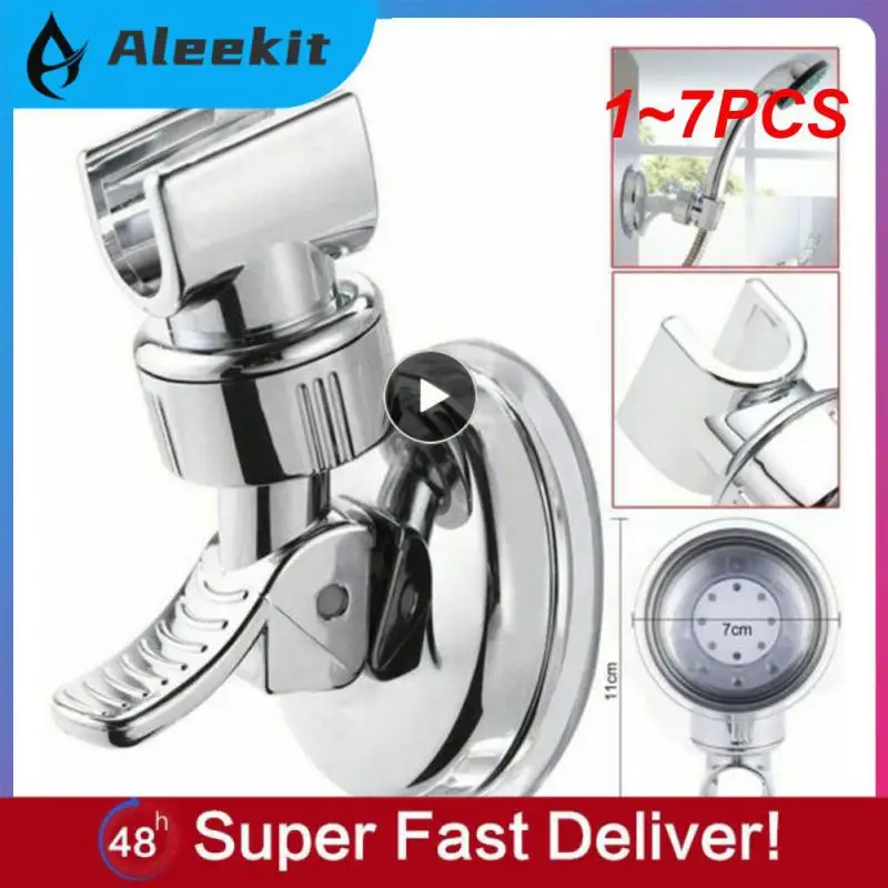 

1~7PCS Universal Adjustable Hand Shower Holder Suction Cup Holder Full Plating Head Bathroom Bracket Stable Rotation Suction