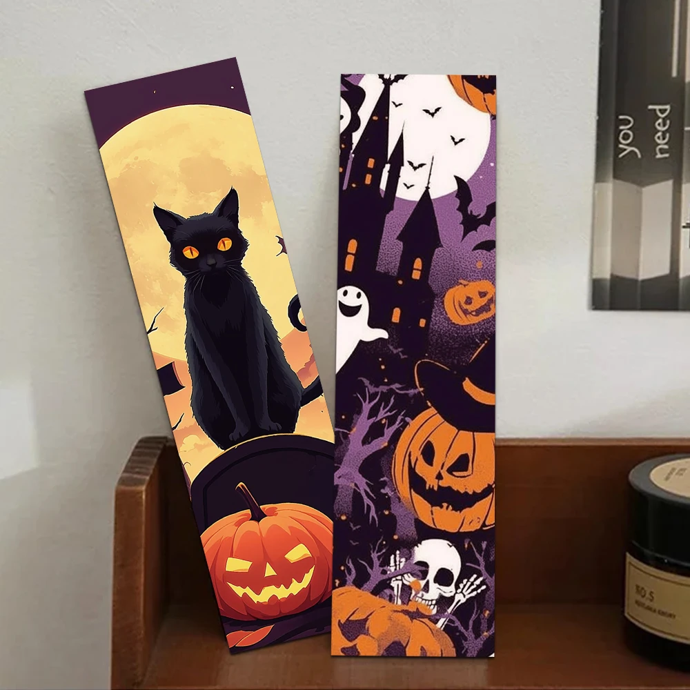 Halloween Bookmarks 30pcs Cartoon Halloween Scenes Bookmark Reading Pages Books Tagging Students Stationary Supplies Paper Cards Bookmarks