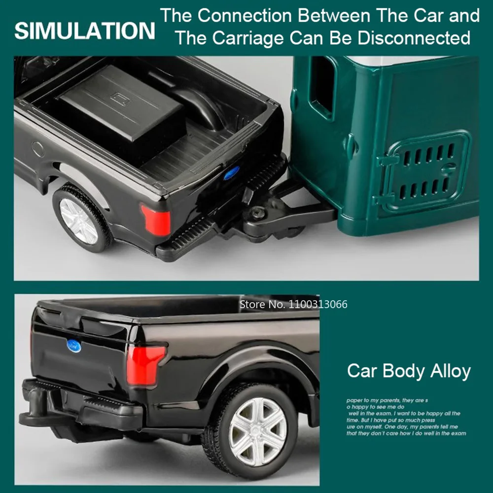 1:36 سبيكة جيب رانجلر فورد F150 قافلة نماذج سيارات...