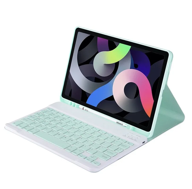 Sleek Tablet Keyboard Case with Pencil Holder - Rechargeable Stand Cover