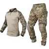 Outdoor Paintball Work Clothing Wear resistant Uniform Combat Shirts Cargo Pants Knee Pads Pants Windproof Suits 1