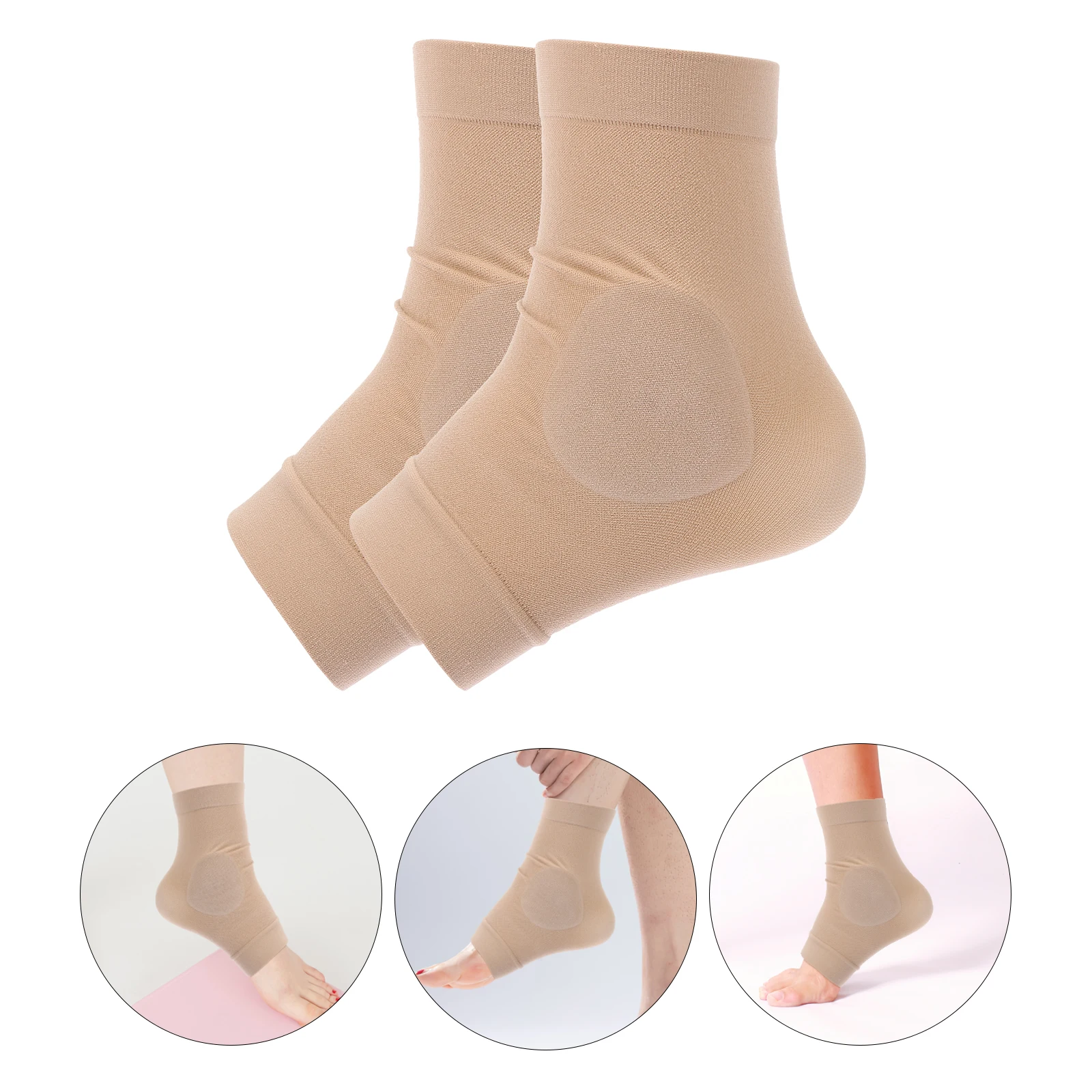 Elastic Ankle Support Brace Protector Toeless Compression Sock For Arch Heel Pain Relief Ankle Strain Wraps Bandages