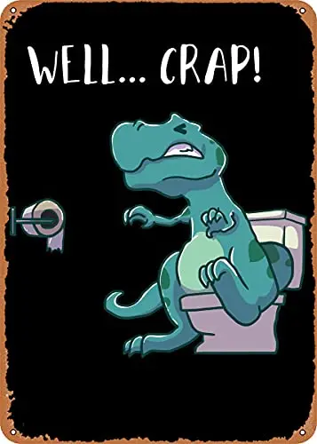 

T Rex Toilet Vintage Look Metal Sign Patent Art Prints Retro Gift 8x12 Inch