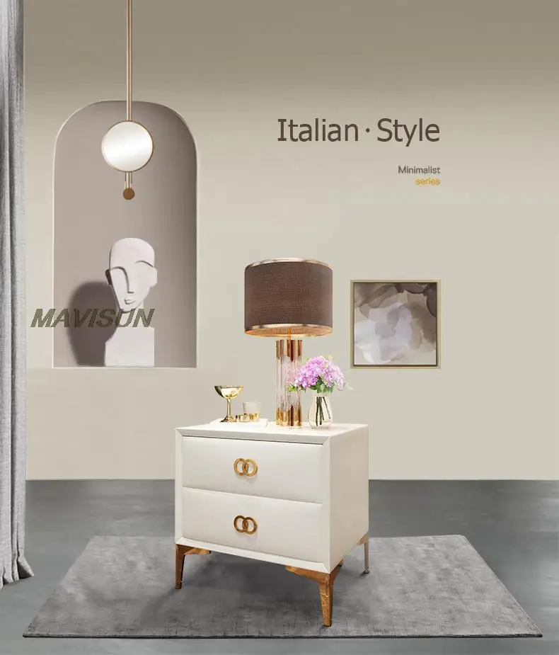 Description Picture 2 of itemSmall Bedside Table For Girls In Pink Creative Storage Cabinet Near The Bed With Double Drawers Auxiliary Bedroom Furniture