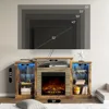 Fireplace TV Stand with Led Lights and Power Outlets, TV Console for TVs up to 65", Entertainment Center 6