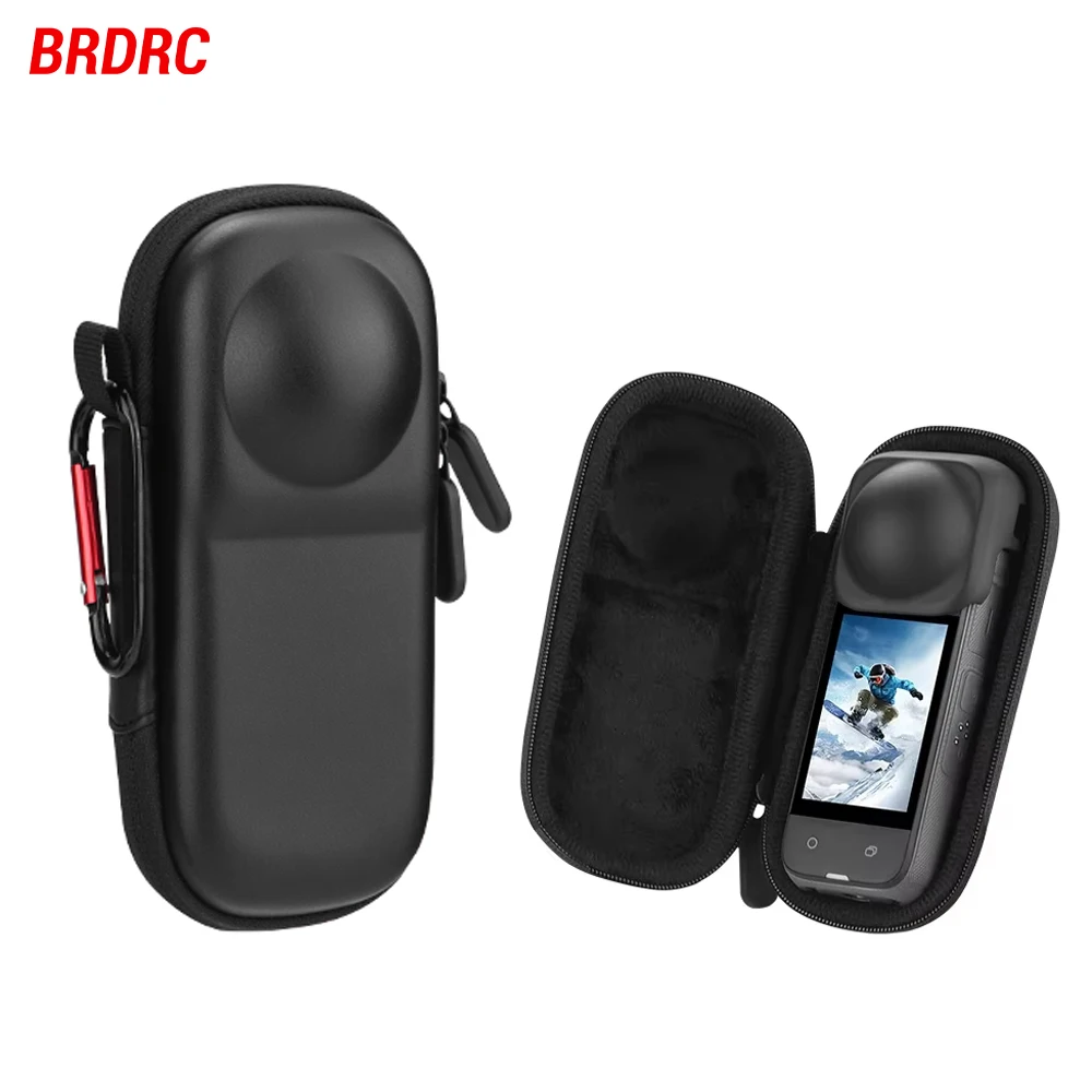 Camera Carrying Case BRDRC Mini Carrying Case for Insta360 X5 X4 Portable Body Storage Box Anti-Scratch Bag With Carabiner Sports Camera Accessories