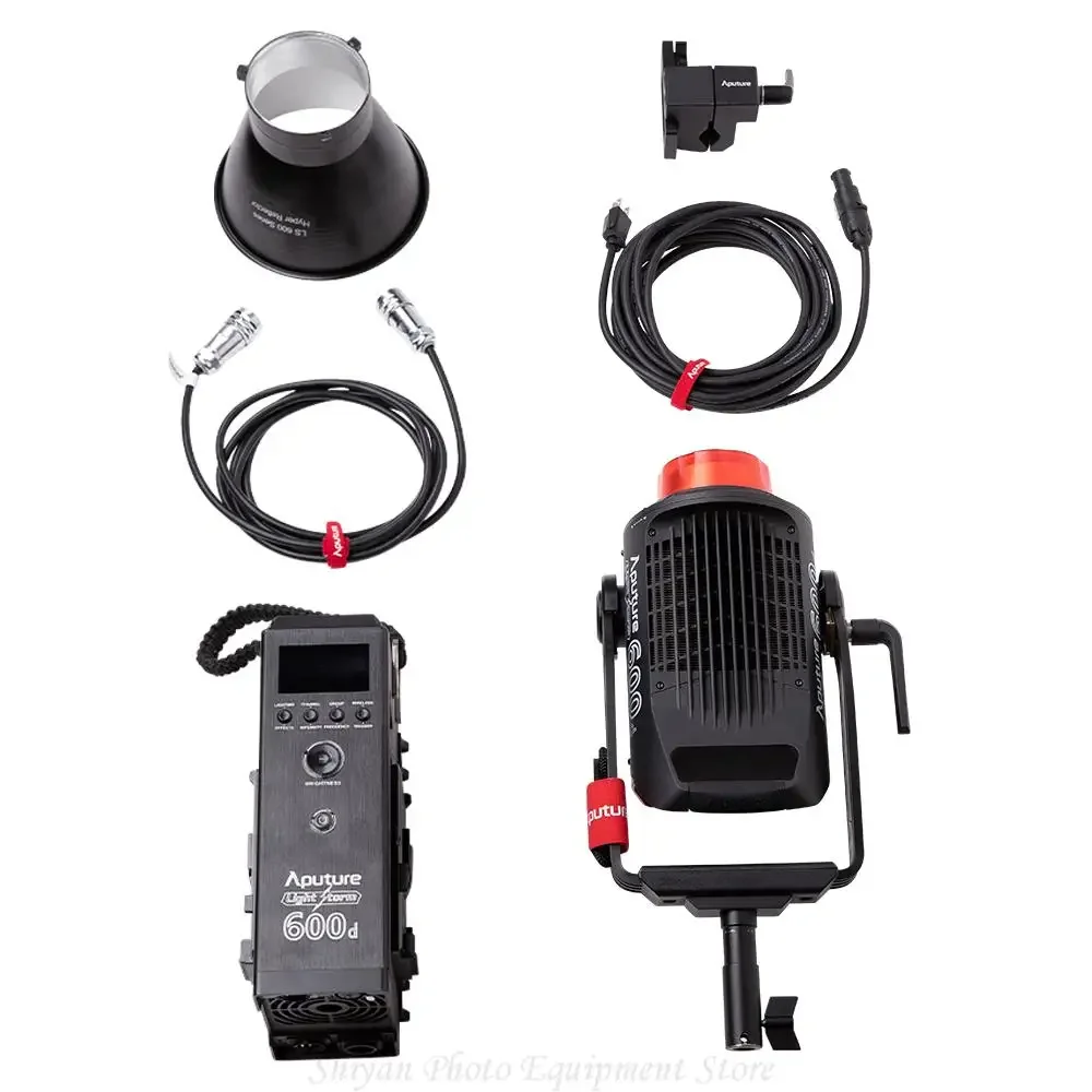 Aputure 적응형 밝기 COB LED 라이트 스톰 일광 LCD 전문 휴대용 비디오 사진 램프, V 마운트, LS600D, 600W