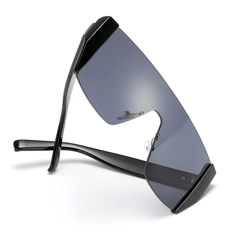 Flat Top Classic Square Sunglasses Woman Brand Designer Shield Punk Mirror One Piece Eyewear Coating Shades UV400_voghion.com