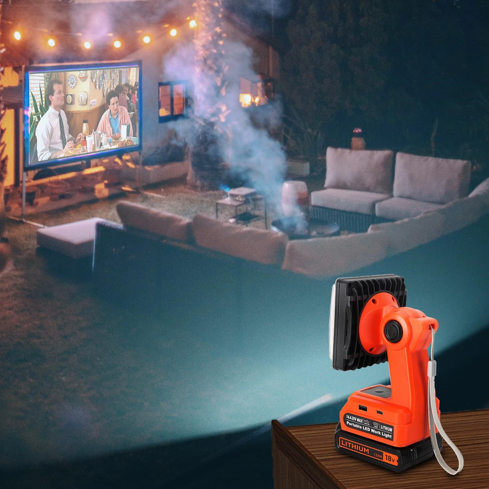 1000/1500LM Cordless Light for BLACK+DECKER 20V Max Lithium-ion Battery  Portable LED Spotlight with USB Port 25W LED Work Light - AliExpress, image size:1600x1600