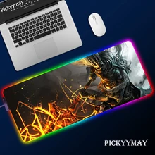 Dark Souls Gaming Mousepad Slipmat RGB LED Setup Gamer Decoration Cool Glowing Mouse Pad Pc Republic Of Gamers With Cable Rug