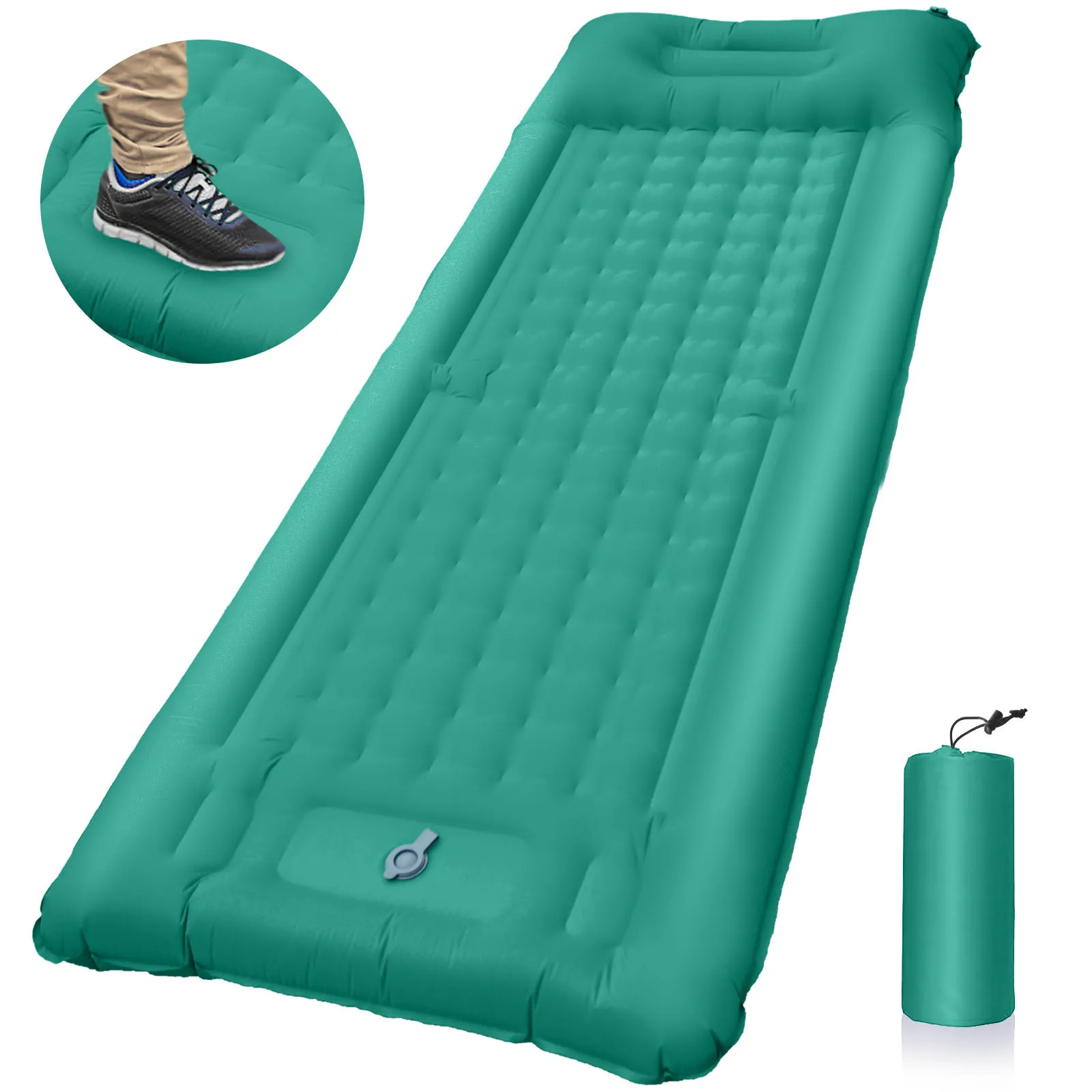 

Ultra-Thick Camping Sleeping Pad Air Mattress Inflatable Mat Built-in Foot Pump Unique Honey Comb Columnar Support Outdoor Tools